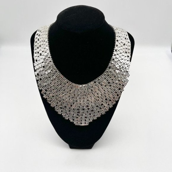 Vintage Metallic Rhinestone Set Crystal Choker - Picture 1 of 13